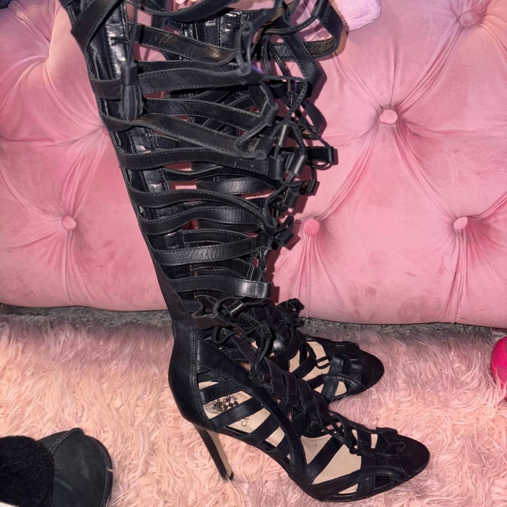 Vince Camuto Black Gladiator Heels